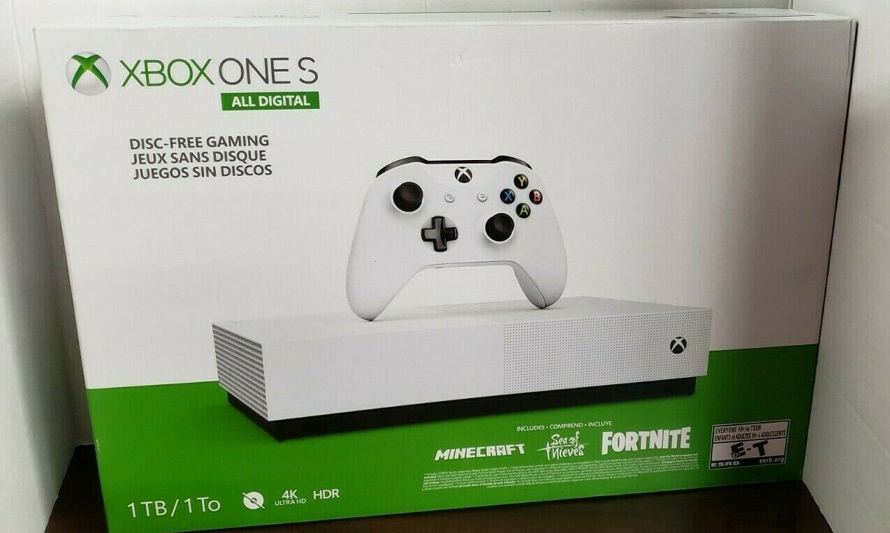 Xbox One S Tb All Digital Edition Console Disc Free Gaming Includes