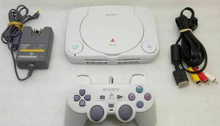 SONY PSone PlayStation 1 PS1 Slim Mini Console System CLEAN IN/OUT *LIKE NW