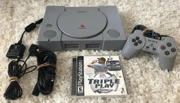 Sony PlayStation One PS1 Console Bundle SCPH-7501, Game/Controller/Cables TESTED