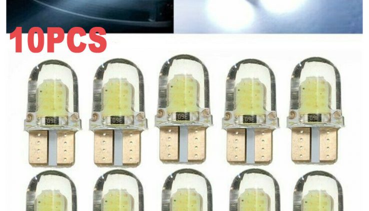 10x T10 194 168 W5W CREE 8SMD LED CANBUS Silica Luminous White License Gentle Bulb