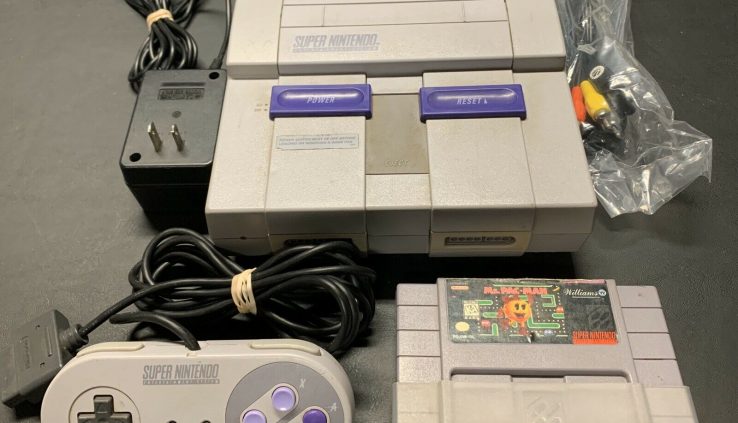 Stout Nintendo Leisure System SNES Console SNS-001 + Ms Pac-Man – Tested