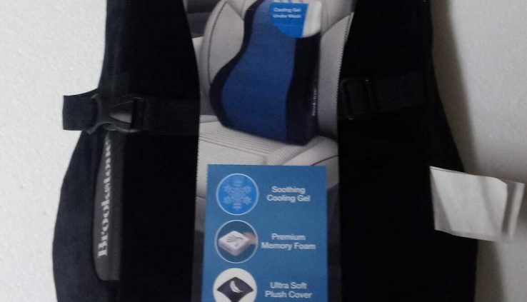 Brookstone Car Contoured Lumbar Improve Cushion Memory Foam + Cooling Gel