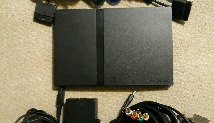 Sony PS2 PlayStation 2 Slim Console Bundle w/ 2 Capable Sony Controllers