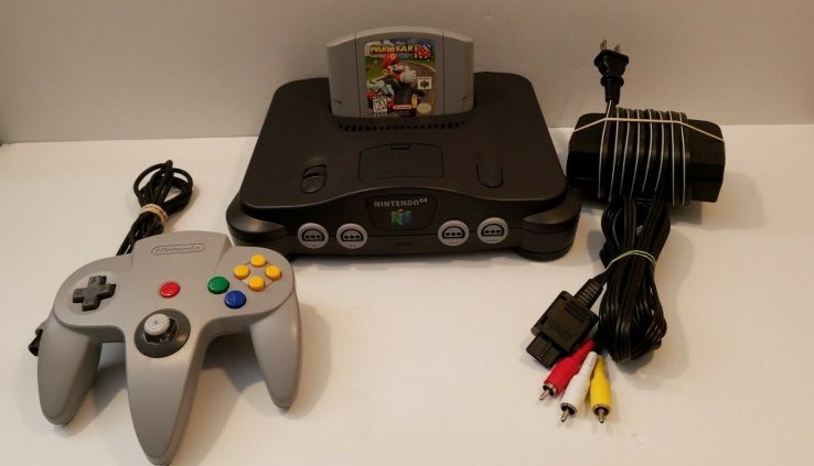 Nintendo 64 N64 System Console Bundle With Mario Kart Controller and All Hookups