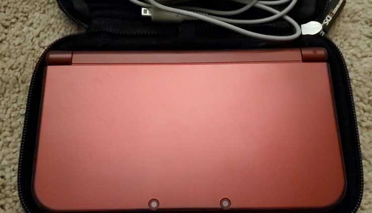 Recent Nintendo 3DS XL Crimson Handheld Gaming Gadget + Charger + 24 Video games Bundle
