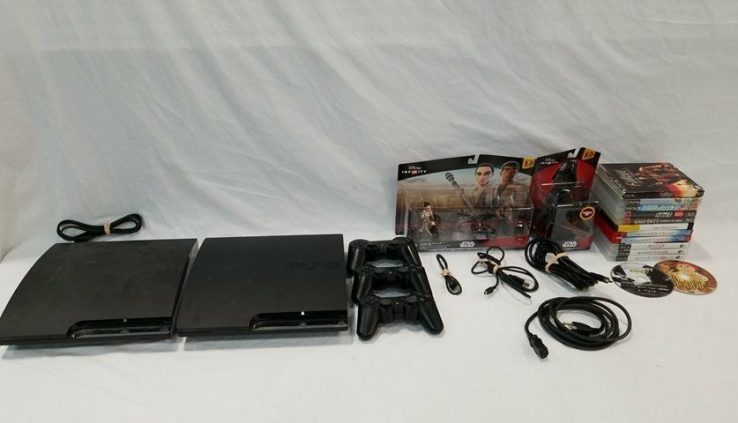 2 Sony PS3 Consoles w/3 Controllers 13 Games &Acc