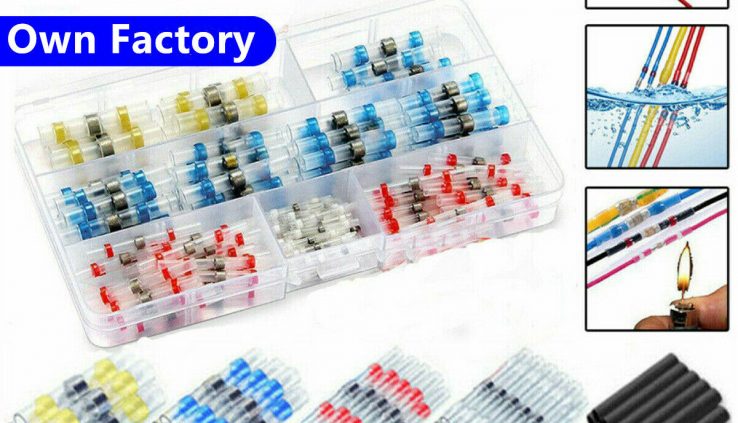 260PCS/Plot Combine Solder Sleeve Heat Shrink Butt Water resistant Wire Splice Connectors