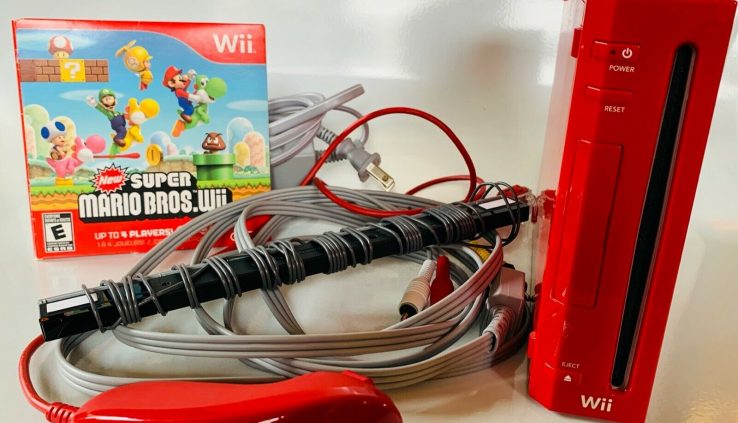 NINTENDO Wii Console Crimson Tall Mario Brother’s Restricted Edition – RVL-001 *TESTED