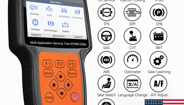 FOXWELL NT650Elite OBD2 Diagnostic Scanner DPF ABS SRS Injector TPMS Oil Reset