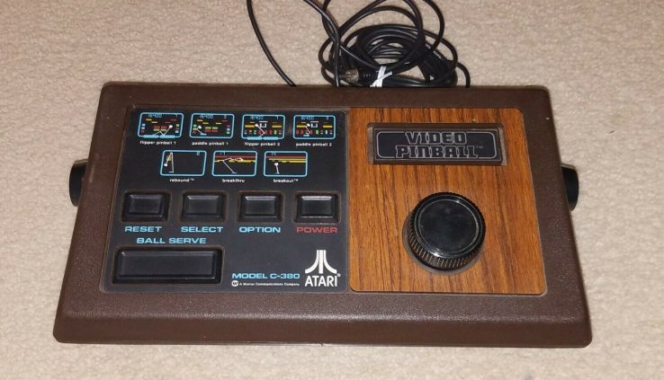 Atari Video Pinball C-380 Wood Grain Console Untested