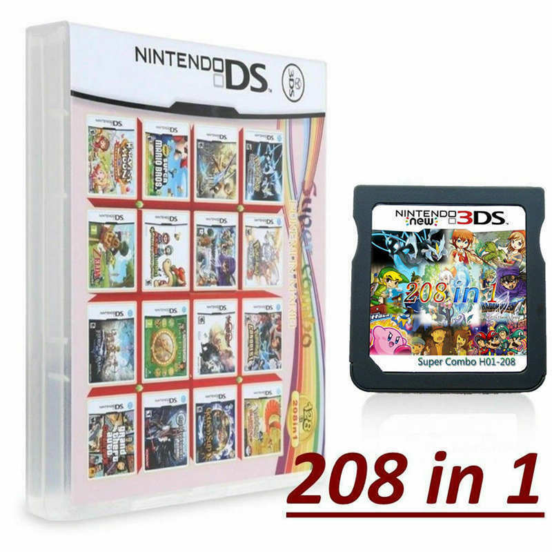208 in 1 Games Cartridge Multicart For Nintendo DS NDS NDSL NDSI 2DS
