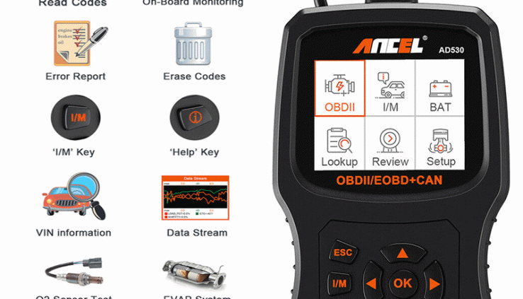 Ancel AD530 Battery Test+Test Engine OBD2 Code Reader Diagnostic Scanner Instrument