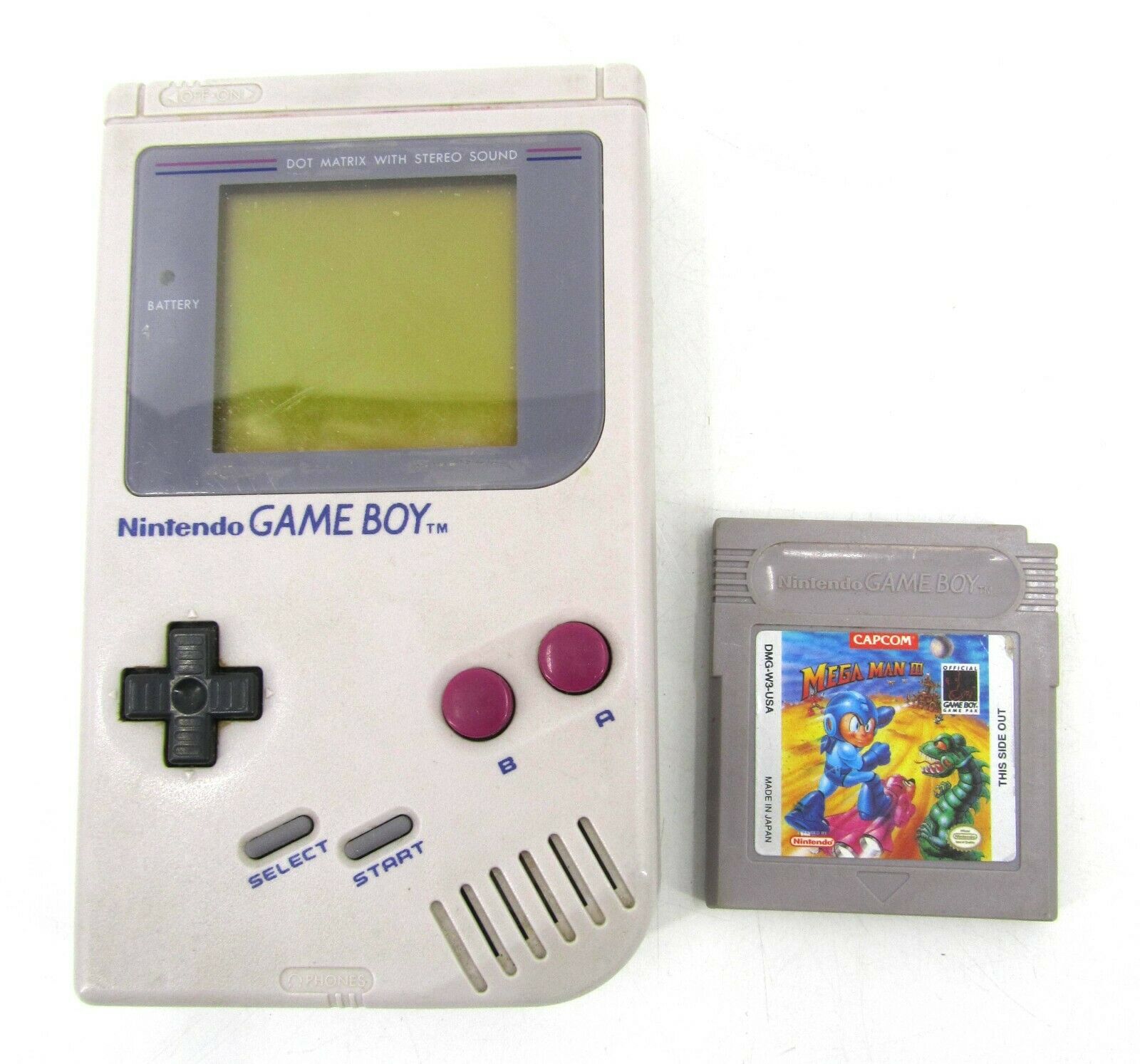VINTAGE ORIGINAL 1989 NINTENDO GAME BOY DMG 01 WITH 1 GAME MEGA MAN 