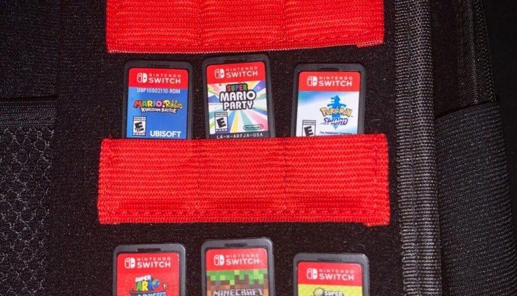 Nintendo Switch Crimson and Blue Console+9 Video games included SHIPPING TO US ONLY