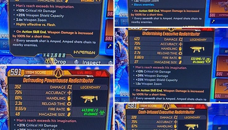 Borderlands 3 REDISTRIBUTOR [FULL] SET Anointed 100% Weapon Misery🔥5 Pack🔥Xbox