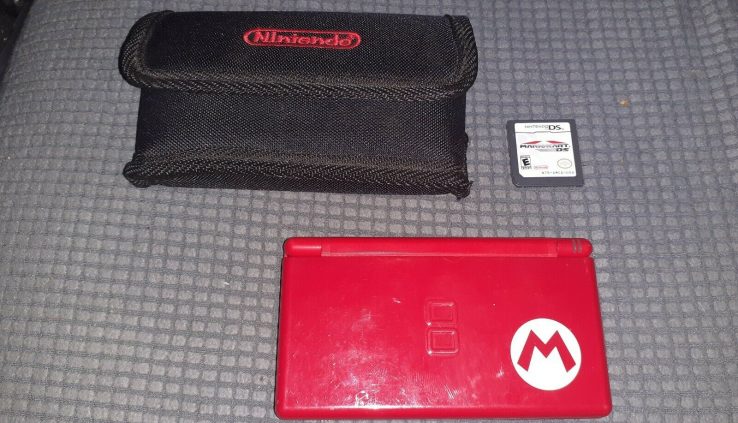 Nintendo DS Lite Gaming Diagram Pink Console Mario Bros Version w/case and mario