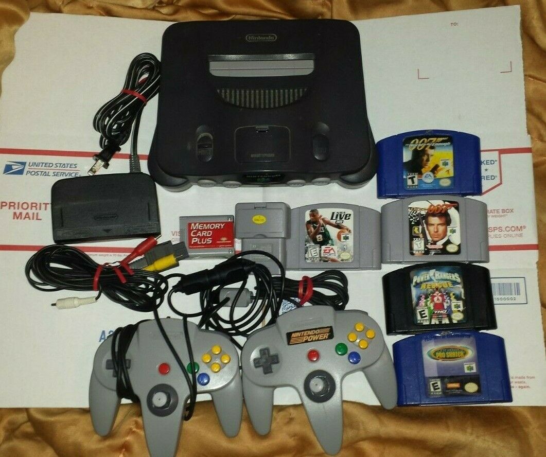 Nintendo 64 N64 Scheme Console 2 Controllers Reminiscence Hyper 5 Games ...