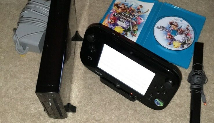 Nintendo Wii U Black 32GB console with Immense Atomize Bros. Wii U. All cables Parts