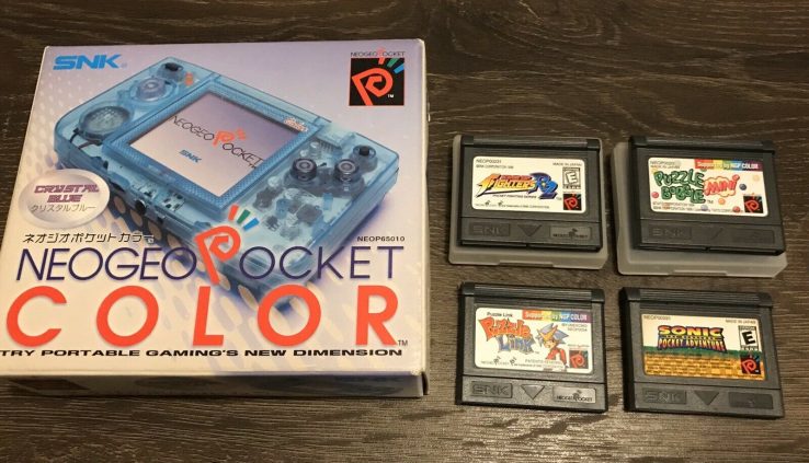 Neo Geo Pocket Color Crystal Blue with Games