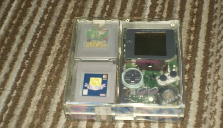 Basic DMG-01 Nintendo Gameboy Coloration console Clear with 6 Sport Paks