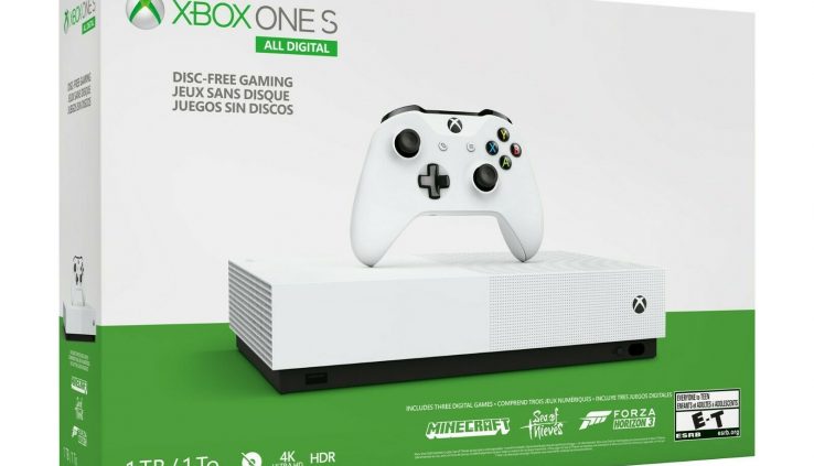 NEW-Xbox One S 1TB All-Digital Ed. CONSOLE & CORDS ONLY (no video games or controller)