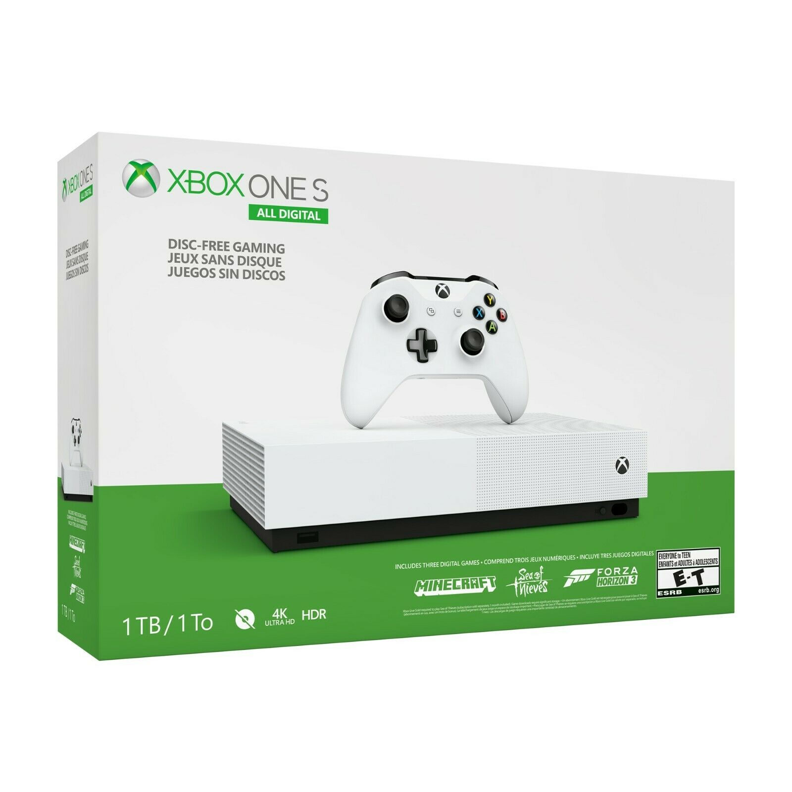 NEWXbox One S 1TB AllDigital Ed. CONSOLE & CORDS ONLY (no video games