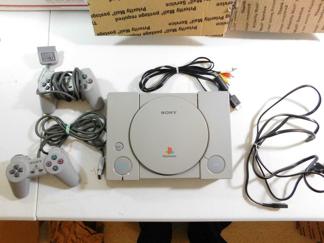 Sony Playstation 1 Ps1 Gray Game Console Ntsc Scph 7501 All Hook