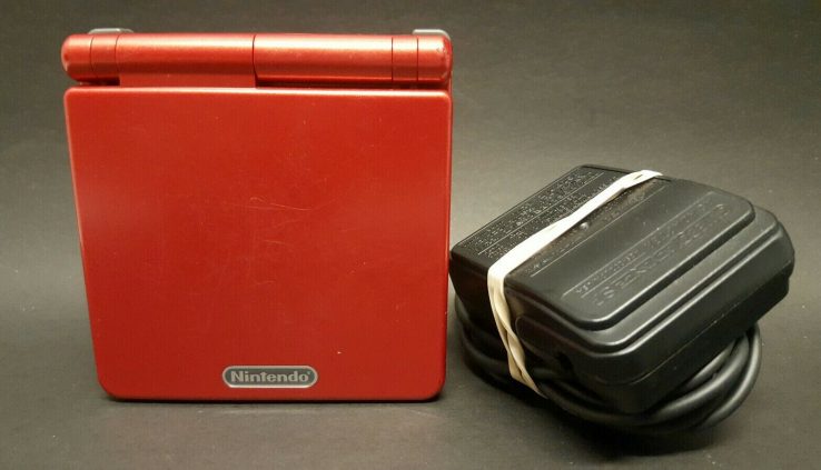 Nintendo GameBoy Intention SP Flame Crimson AGS-001 w/ Charger! TESTED!! WORKS GREAT!!