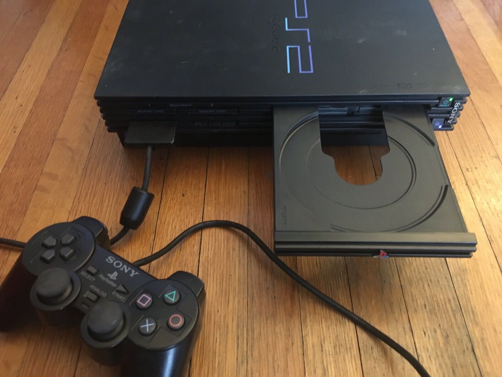 Sony PlayStation 2 Shaded Console PS2 cords controller comes w PS3 Farcry 3 disc on 