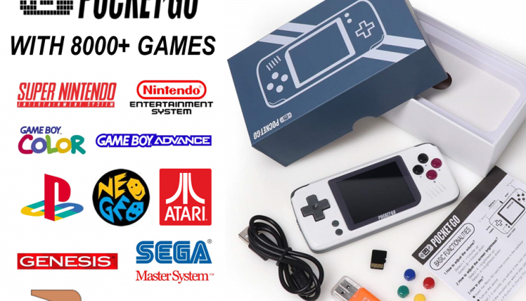 BittBoy PocketGO Handheld 8,000+ Video games Completely Loaded NES, SNES, Genesis Pocket Shuffle