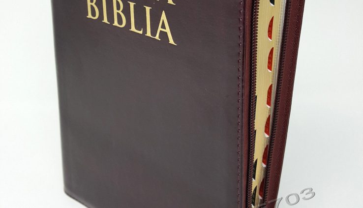 BIBLIA LETRA GIGANTE REINA VALERA 1960 CON INDICE Y CIERRE COLOR VINO 14 PUNTOS