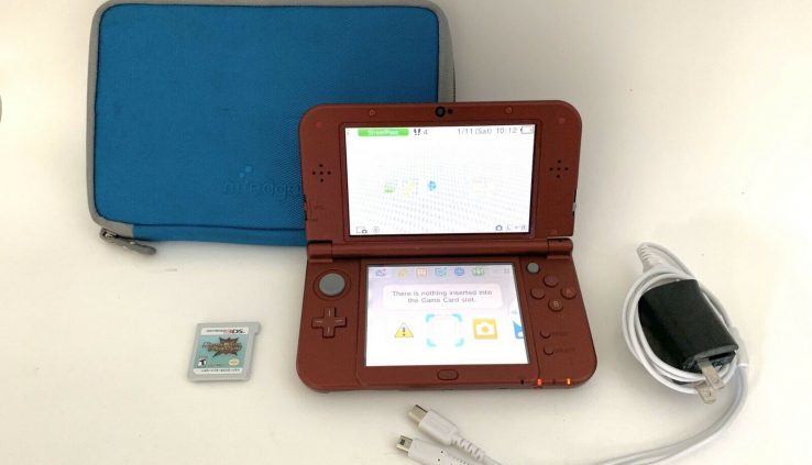 Nintendo 3DS XL Burgundy Console & Medge Case & Monster Hunter Generations Sport!