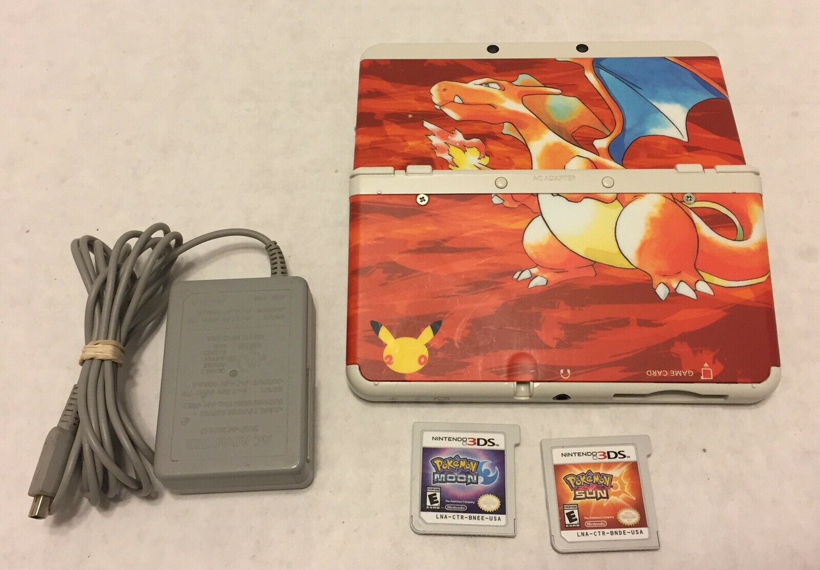 Nintendo 3DS Pokemon Anniversary Model Charizard Faceplate With Pokemon