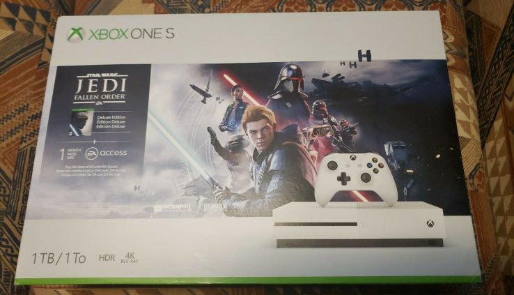 Microsoft Xbox One S 1TB Star Wars Jedi: Fallen Repeat Bundle Tag Novel Sealed