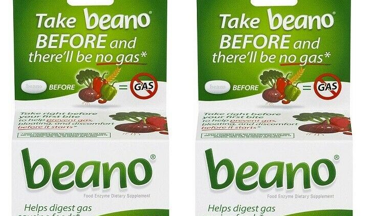 2 Pack Beano Meals Enzyme Dietary Supplement,100 Tablets Every (600 GALU) Exp.3/20