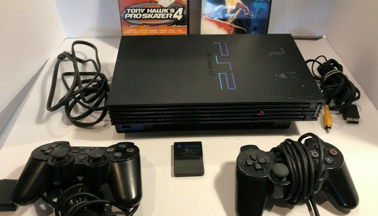 Sony PlayStation 2 PS2 Burly Console Scheme + 2 contoller + video games  TESTED