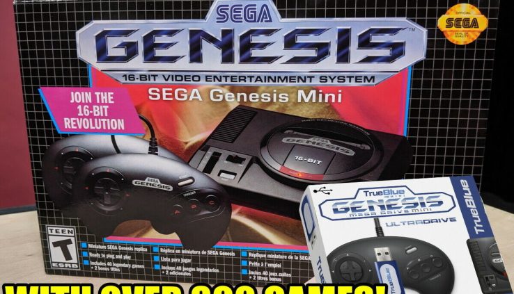 SEGA Genesis Mini Game Console With Over 800 Video games! Appropriate Blue Overdrive Mod!