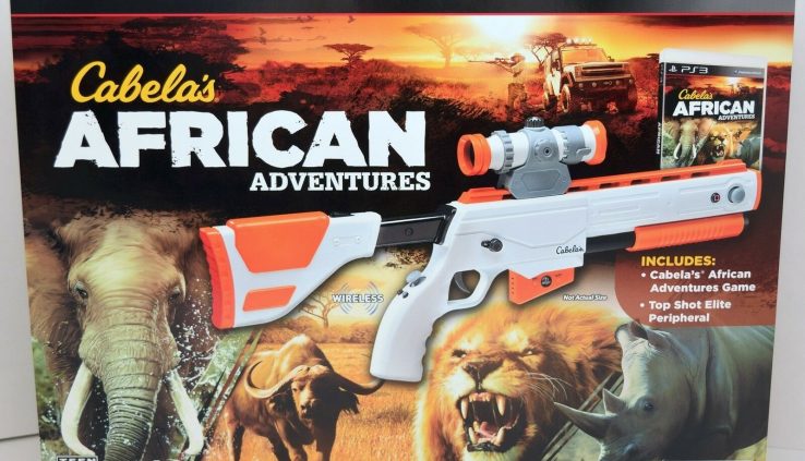 NEW PS3 Cabela’s African Adventures Game w/Top Shot Elite Rifle Gun Bundle Location