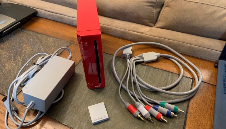 Nintendo Wii Red Console Machine w/Cables Finest TESTED Works GameCube Savor minded