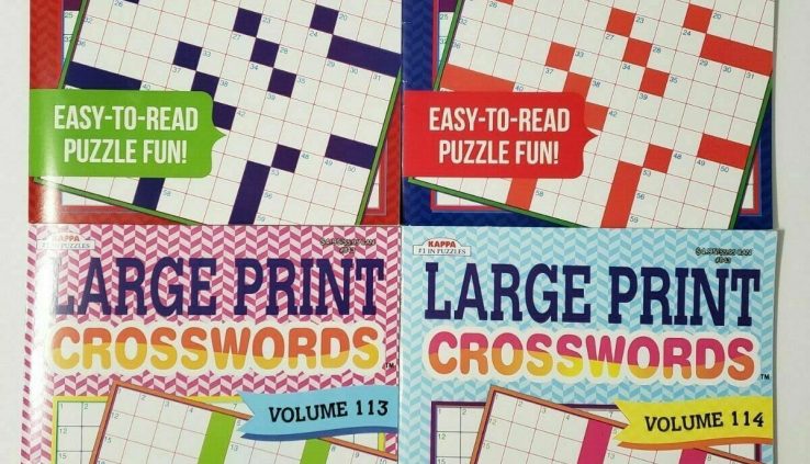 4 x Novel Kappa Natty Print Huge Colossal Crosswords Puzzle Books-Random Volumes