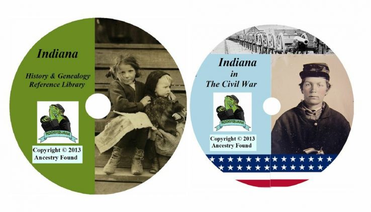 147 aged books – INDIANA – History Genealogy Civil Battle Sequence – DVD CD IN