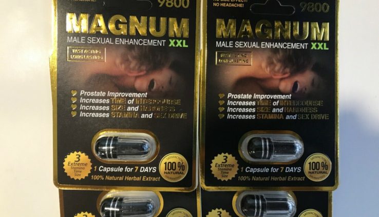 MAGNUM XXL 9800 Sexual Efficiency Male Enhancement capsule 100% ORIGINAL 4 medication