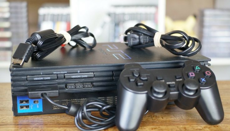 PLAYSTATION 2 SYSTEM PS2 + 1 Controller + All Cables — Correct, Examined, Assured