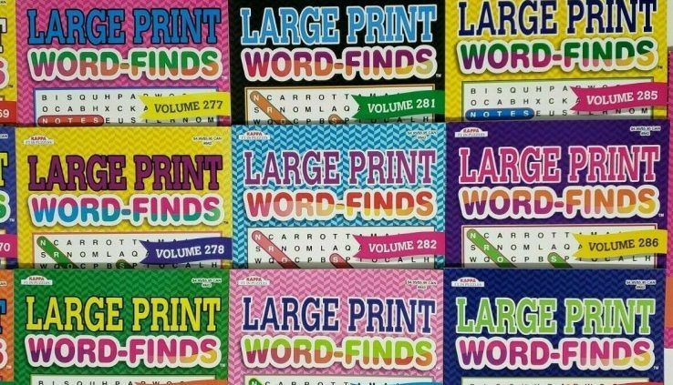 Lot of 8 Jumbo and Vivid Print Puzzle Books – 504+ Puzzles!😯