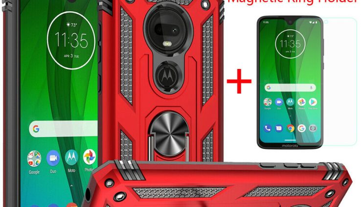 For Motorola Moto E5 E6 G6 G7 G8 Plus/Vitality/Play Armor Ring Stand TPU Case Quilt