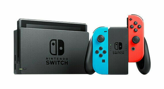 Nintendo Switch Console – Sad with Neon Blue and Neon Crimson Joy Controller 