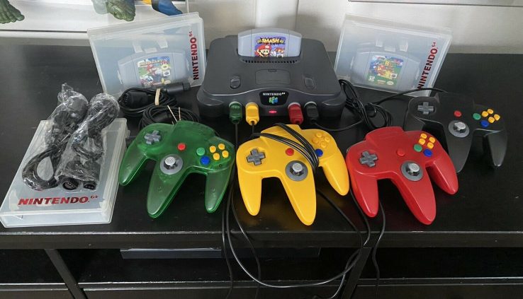 Nintendo 64 N64 Video Sport Console Map Total Bundle Lot 4 Games. HDMI 🔥