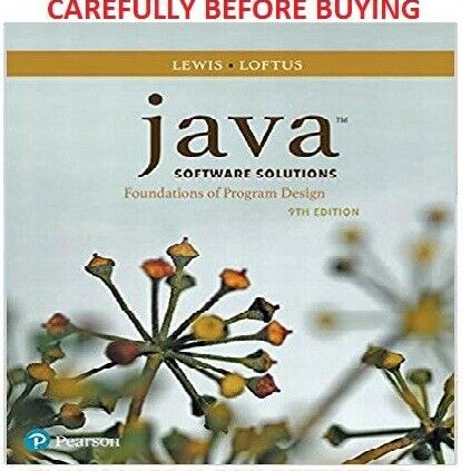 Java Software Solutions by William Loftus and John Lewis ninth Intl Snug Ed Identical B