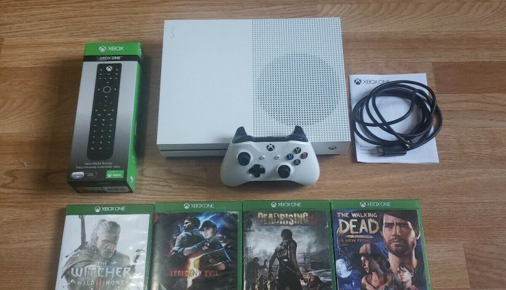 Microsoft Xbox One S 500GB Gaming Console 1681 White COMPLETE 4 GAMES BUNDLE