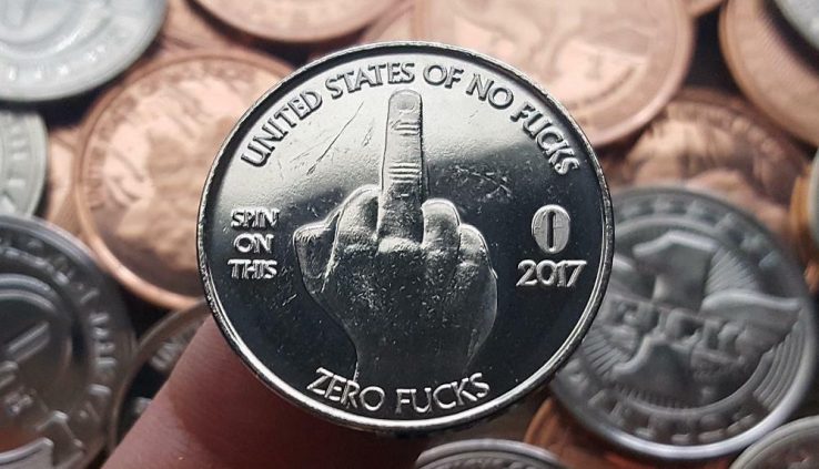 Zero F*cks Given / Heart Finger “Scratch & Dent” Blemished Coin 10-Pack (NEW)